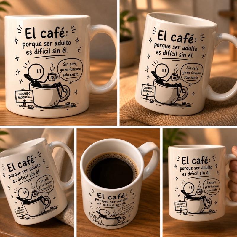 Taza Divertida para Amantes del Café 11 oz – Regalo para Cafeteros, Coffee Mug con Frase Graciosa