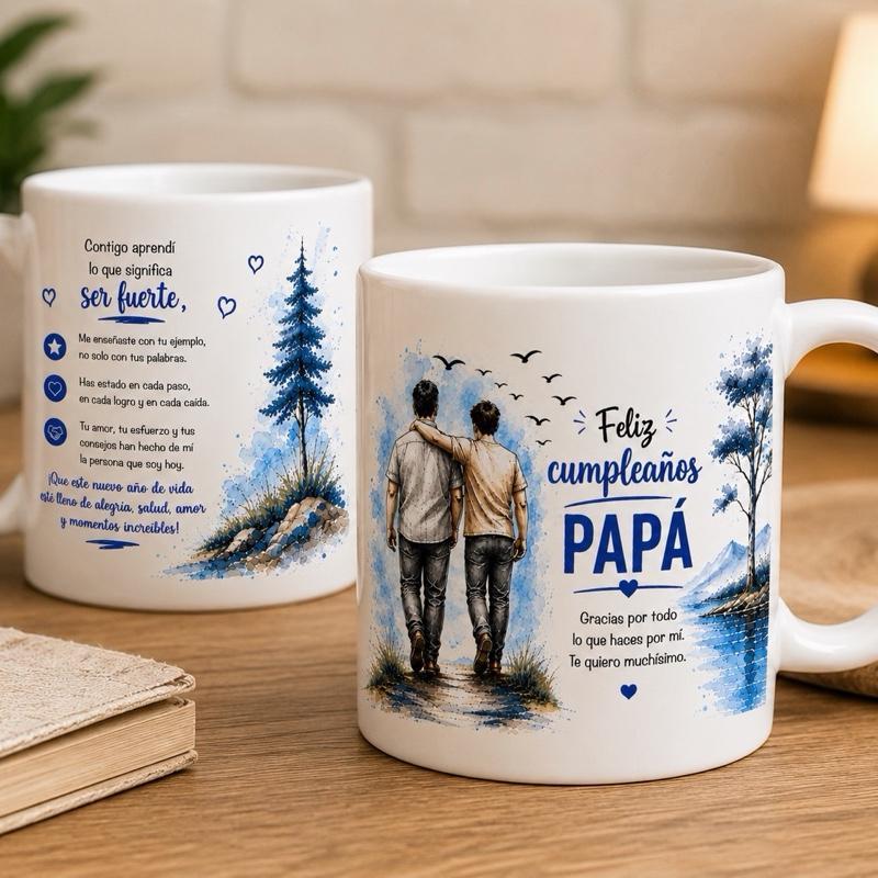 Personalized Ceramic Dad Mug - Washable Drink Cup for Father's Birthday, Customizable Son or Daughter Design