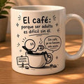 Taza Divertida para Amantes del Café 11 oz – Regalo para Cafeteros, Coffee Mug con Frase Graciosa