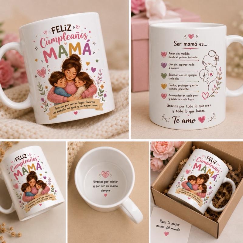 Taza Feliz Cumpleaños Mamá – Regalo Especial para Mamá | Taza de Cerámica 11 oz